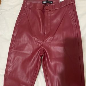 cute red leather pants from Zara